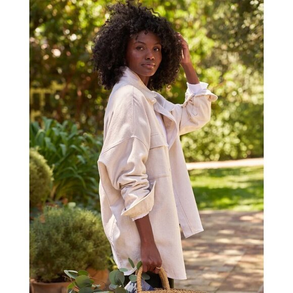 FRANK & EILEEN Mcloghlin Shirt Jacket in Natural Size X-Small/Small - Picture 13 of 16